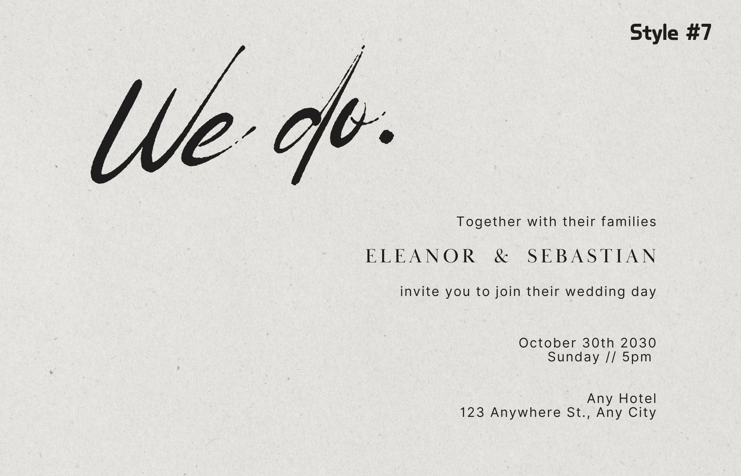 Embossed White Wedding Invitation Set
