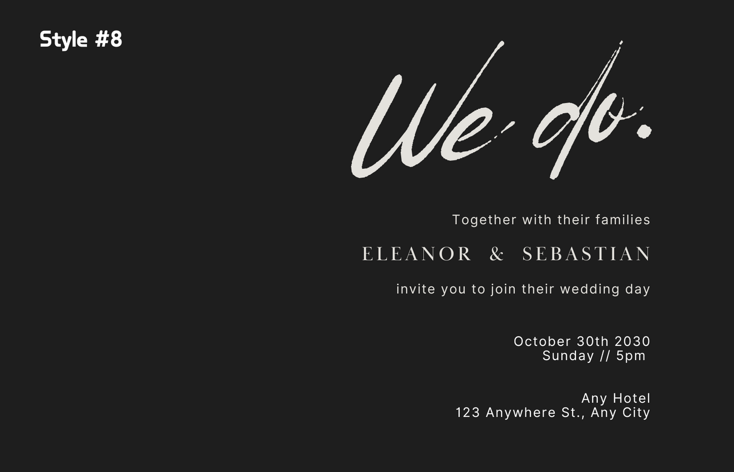 Embossed White Wedding Invitation Set