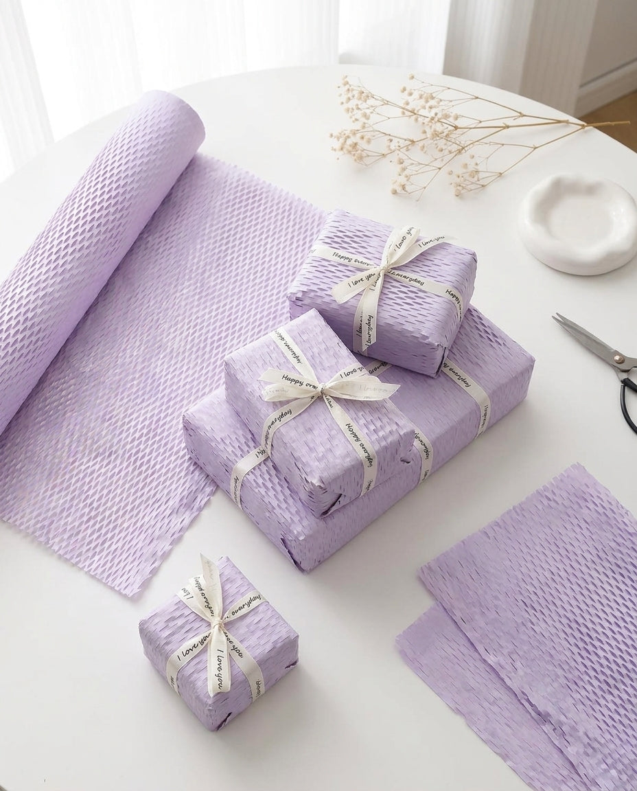 5 Rolls Honeycomb Packing Paper – Eco Friendly Kraft Cushion Wrap for Shipping, Moving & Gift Wrap