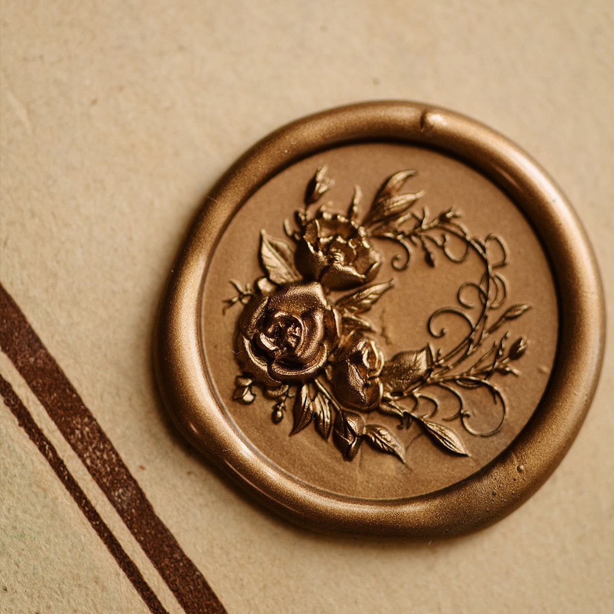 Rose Pattern Adhesive Wax Seal Stickers – Pre-Made Peel & Stick Wax Seals